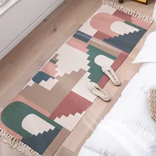 Home boho decor Nordic fresh style tassel Bohemia Handmade cotton Macrame Anti-slip woven bedroom door floor bath mat rug carpet Home boho decor Nordic fresh style tassel Bohemia Handmade cotton Macrame Anti-slip woven bedroom door floor bath mat rug carpet