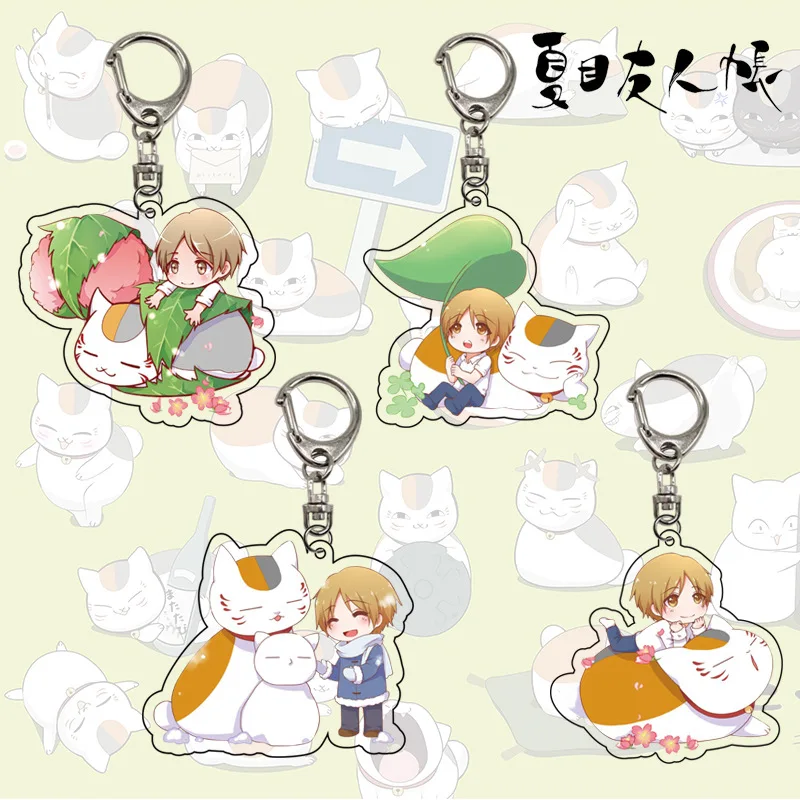 

Anime Natsume Friends Account Acrylic Keychain Transparent Natsume Takashi Cat Teacher Keychain Pendant