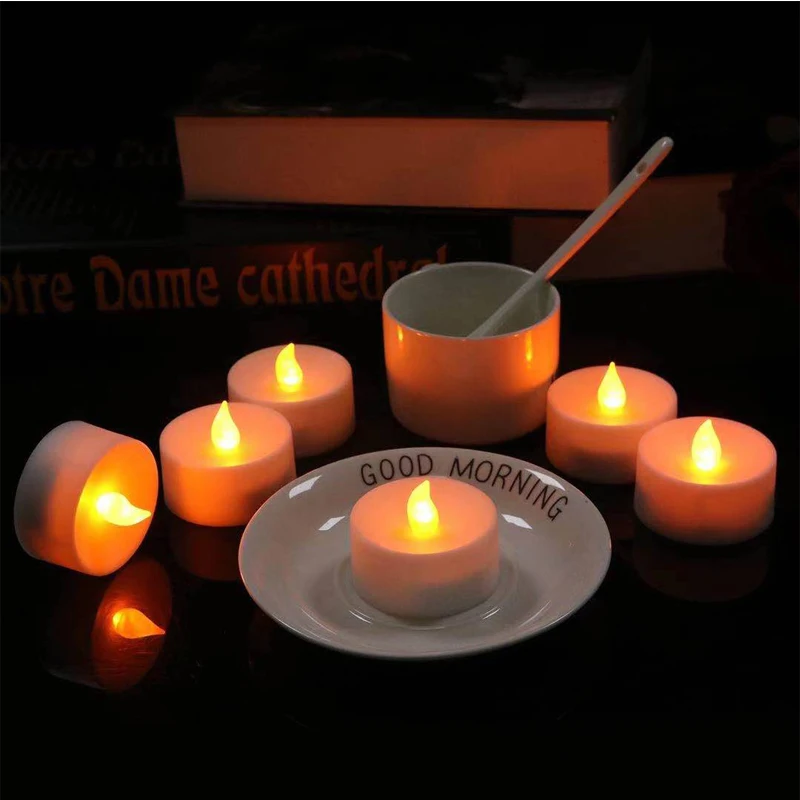 

simulation LED electronic battery powered birthday party wedding proposal smokeless tea candle light wedding site layout party