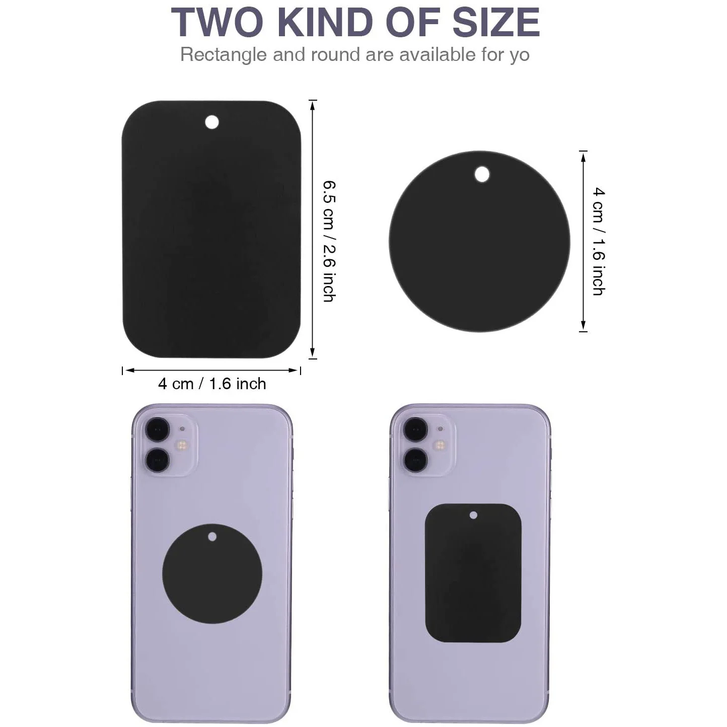 Black Metal Plates for Magnetic Car Mounts Replacements Phone Tablet Holder Magnet Guide Sticker for Magnetic Bracket