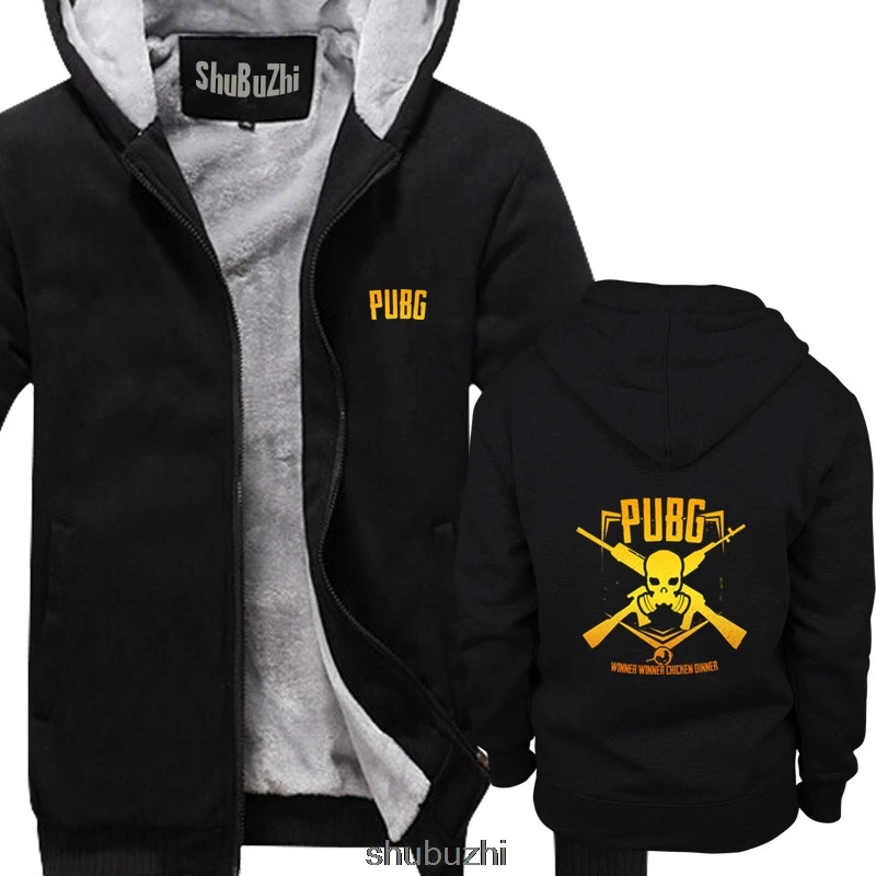 Winner Chicken Dinner sweatshirt SKULL- PUBG Player Unknown Cool Casual hoodie men Unisex New shubuzhi sweatshirt coat sbz3101 - Цвет: thick black