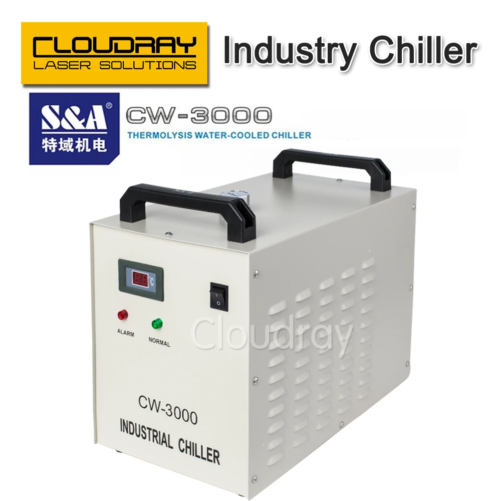 Cloudray S& A CW3000 промышленный охладитель воды для CO2 лазерной гравировки резки охлаждения 60 Вт 80 Вт лазерной трубки DG110V AG220V