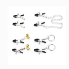 Металлический ниппель-зажимы для сосков, 4 вида цепочек, интимные игрушки для женщин, зажимы для сосков, игрушки для флирта, БДСМ, бондаж, зажимы для сосков