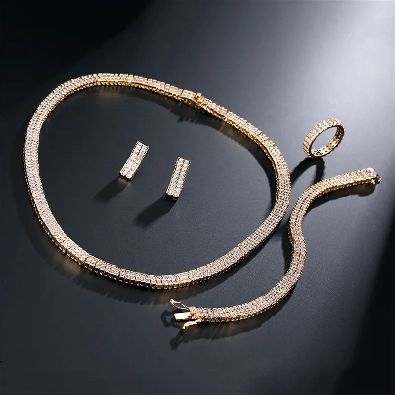 RAKOL великолепный роскошный полностью проложить кубический цирконий Модный