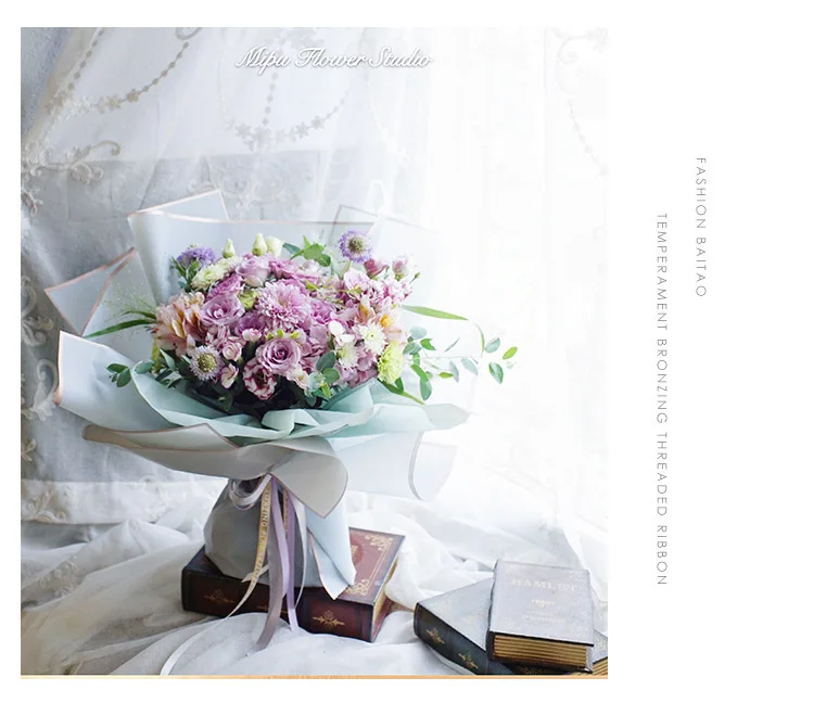 

20pcs/batch 58*58 Flower Wrapping Paper Phnom Penh Jelly Film Waterproof Rose Flower Bouquet DIY Material Wholesale Matte Paper