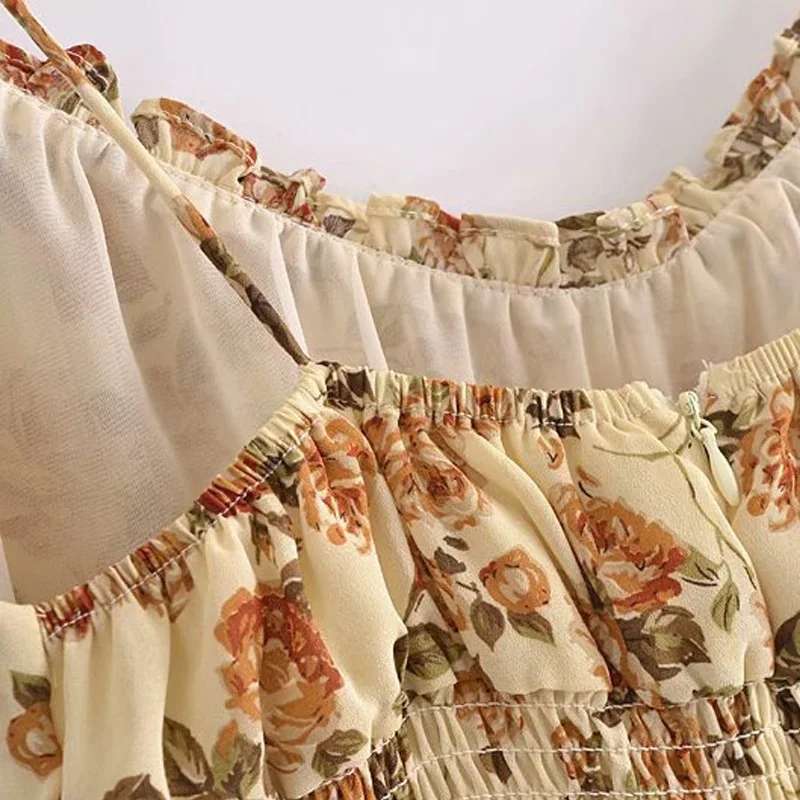 

Printed Patchwork Dresses Women Casual Fashion Summer Dresses Light Elegant Birthday Dress for Women Sweet Spaghetti Strap Dress