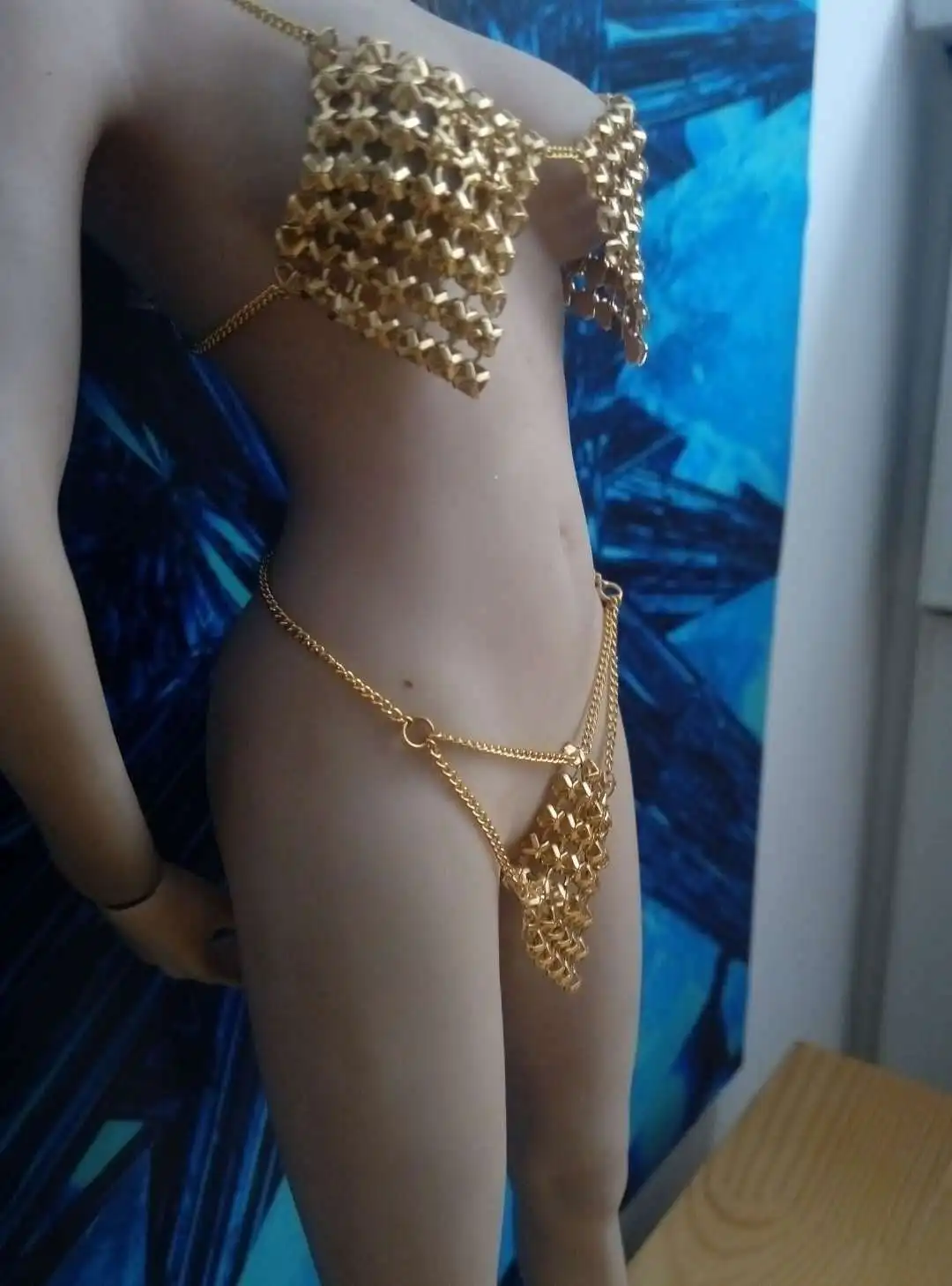 Набор из нагрудника для женского куклы кукла золотистого цвета в масштабе 1:6 тела