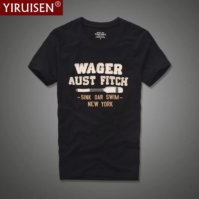 brand 100 cotton soft embroidery mens tees yiruisen casual male short sleeve for summer hot sell o neck comfortable clothing free global shipping