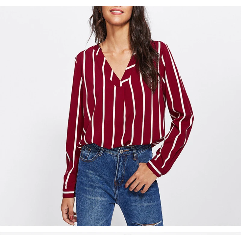 Свободные женские рубашки блузки повседневные шифоновые с длинными рукавами