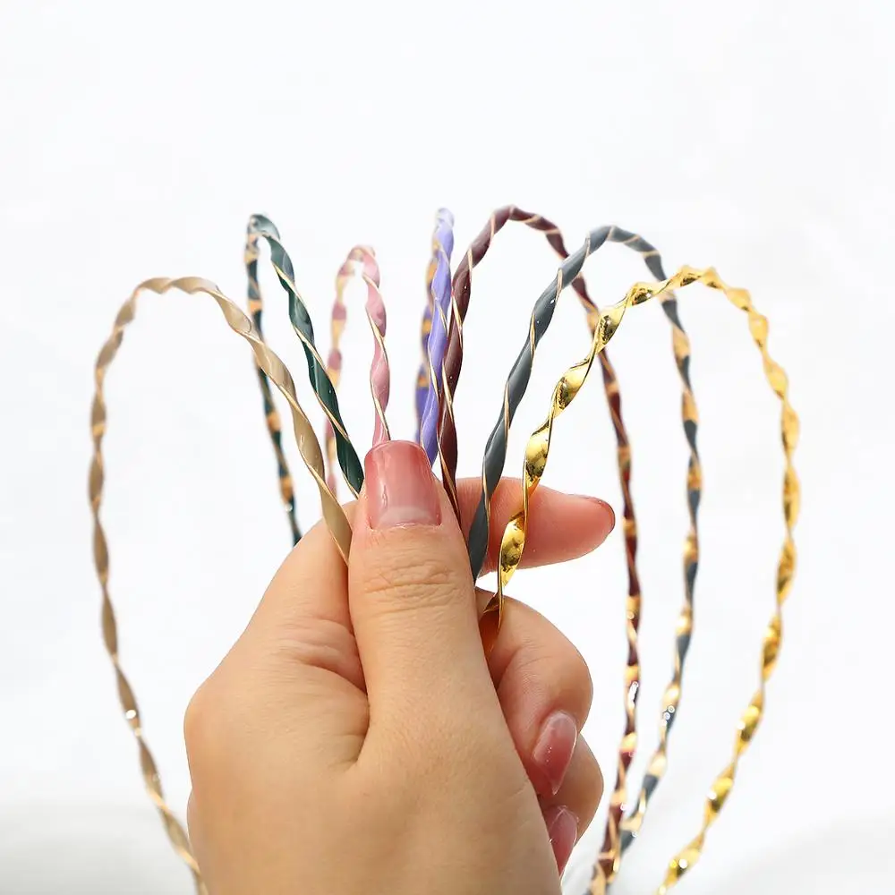 Обруч для волос с металлическим ободом Женский блестящий обруч волнистыми