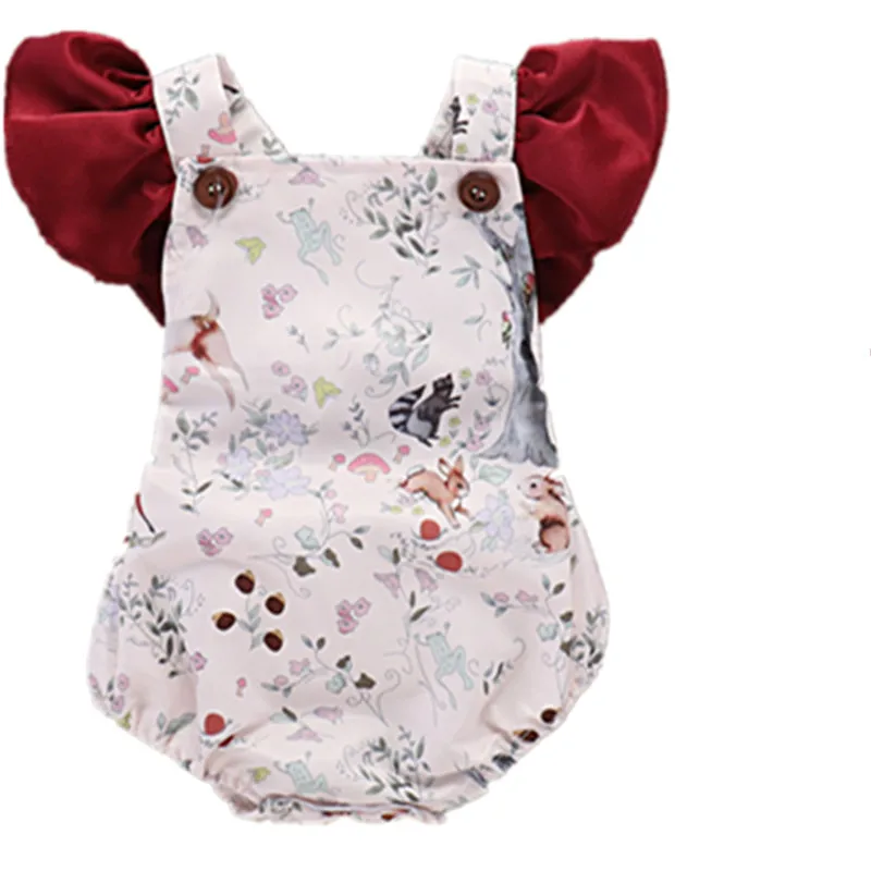 Летняя Внешняя торговля малыш ребенок Сика олень печать Бубль рукав Lin Tai Ha.| |