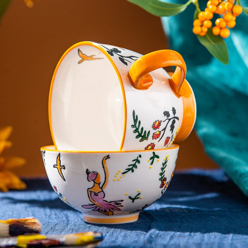 Костяная фарфоровая чашка для молока завтрака чая керамическая красивые