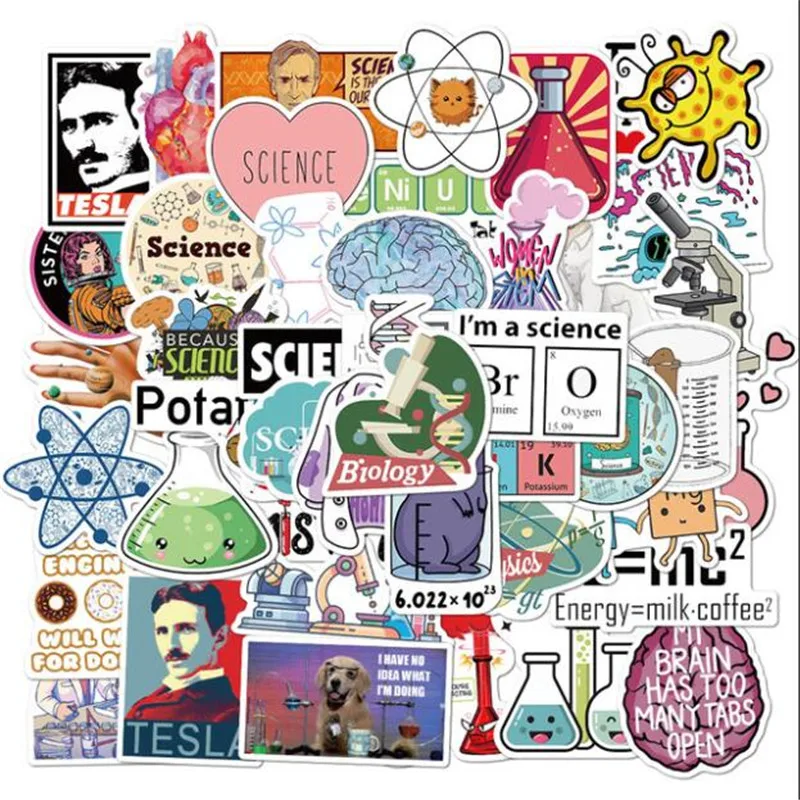 

10/30 / 50PCS Laboratory Physics and Chemistry Cartoon Graffiti Car Helmet Notebook Luggage Guitar Waterproof Sticker Wholesale