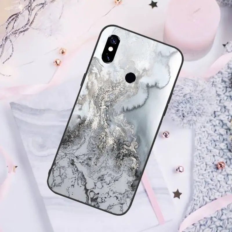 

Glossy Granite Stone Marble Texture Phone Case For Xiaomi Redmi note 7 8 9 pro 8T 9S Mi Note 10 Lite pro