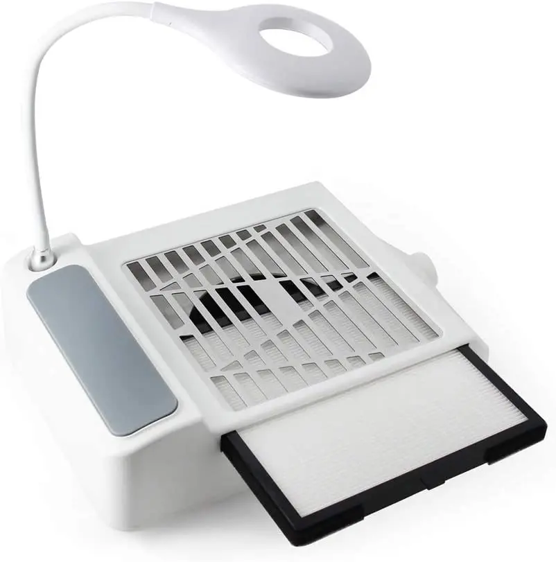 Маникюрный Настольный пылесос 2 в 1 со светодиодной лампой для ногтей съемным