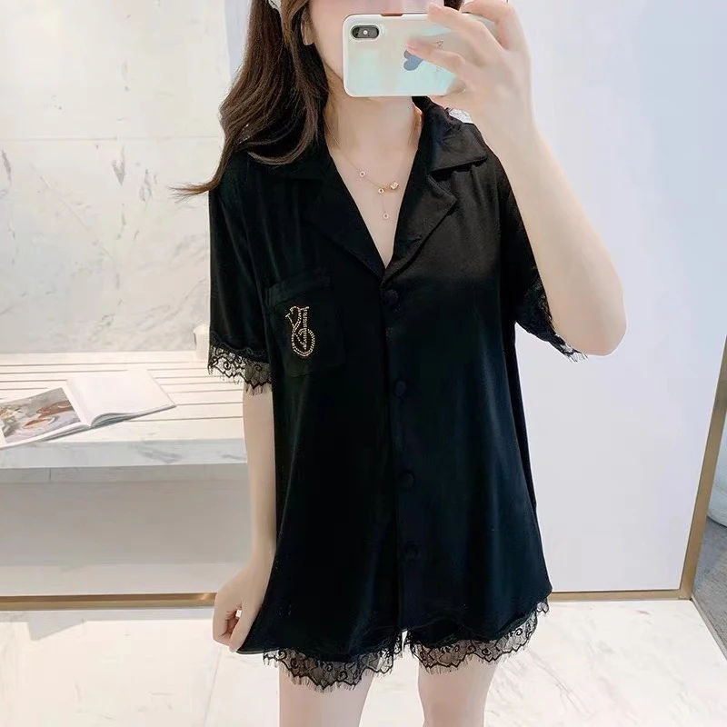 Пижамный комплект женский из 2 предметов короткая Домашняя одежда однотонная