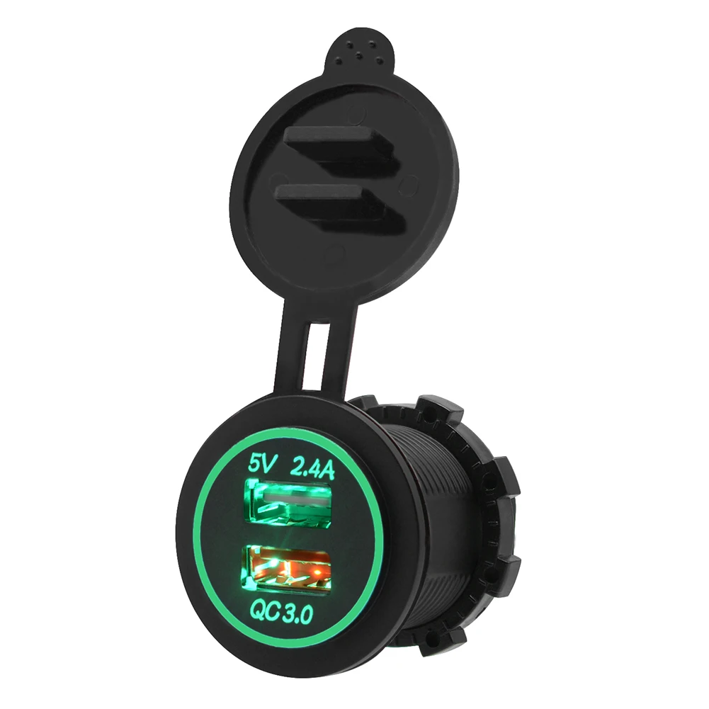 

Escondite Secreto Portable Car Accessories Waterproof Car Dual USB Charger Socket 3.4A Quick Charge 3 USB LED Power Outlet