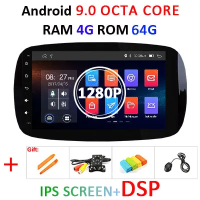 Ips DSP 4G 64G " Android 9,0 1din Автомобильный gps радио для Mercedes Benz Интеллектуальный мультимедийный проигрыватель Авто Стерео без автомобильного dvd-плеера - Цвет: 9.0 4G 64G DSP 1280P