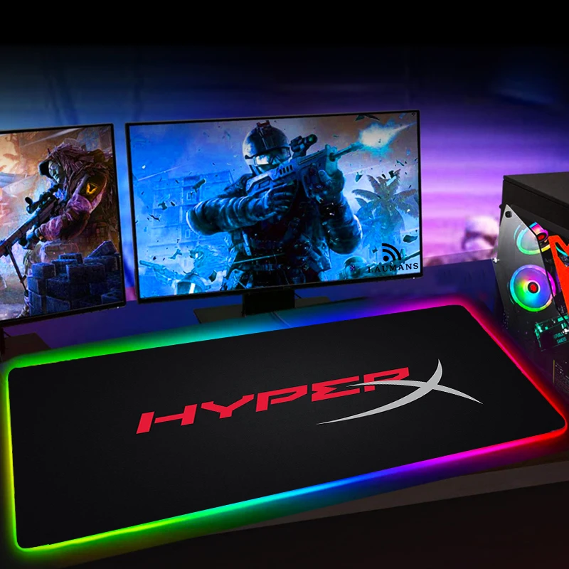 Коврик для игровой мыши HyperX со светодиодный Настольный коврик компьютера Rgb