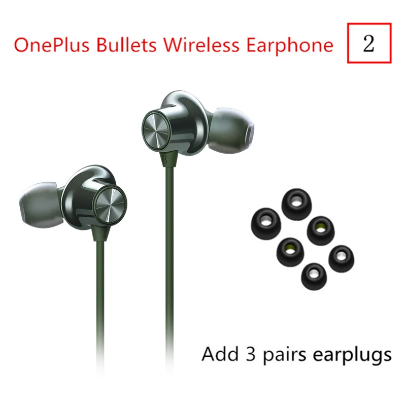 GREEN 2 add plug OnePlus Bullets беспроводной 2 Bluetooth магнитное управление микрофоном в ухо наушники Гибридный AptX Быстрая зарядка для Oneplus 7 Pro 6T - Цвет: GREEN 2 add plug