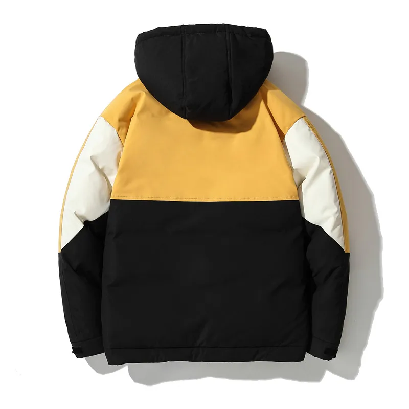 Quality Casual Winter Hooded White Duck Down Jackets Men's Patchwork Warm Puffer Coats Thick Down Parkas Outwear Tops Clothing