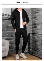new mens sportswear sets casual spring cotton clothing male fashion tracksuit hooded zipper coat pants plus size men clothing