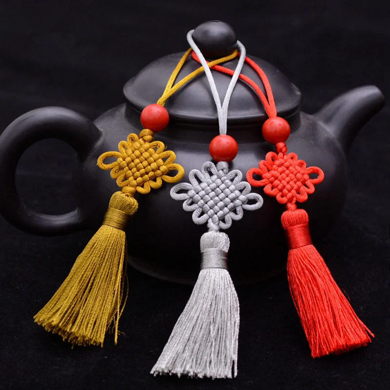 Mini Key Tassel Bead Fringe Chinese Knots for Fan Comb Bookmark Bag Caps Car Cross Stitch Decoration | Дом и сад