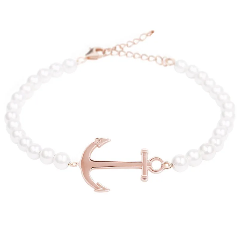 Браслет Runda из розового золота 2020 пробы с якорем для женщин ювелирные изделия