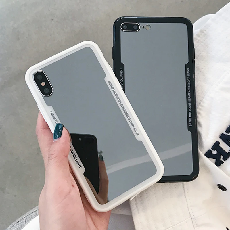 Роскошный зеркальный чехол со стразами для iPhone X 10 8 7 6S 6 Plus акриловая задняя