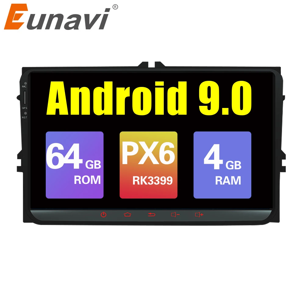 Автомагнитола Eunavi TDA7803A 2 din 9 дюймов Android 0 GPS для VW Passat B6 CC Polo GOLF 5 6 Touran Jetta Tiguan Magotan
