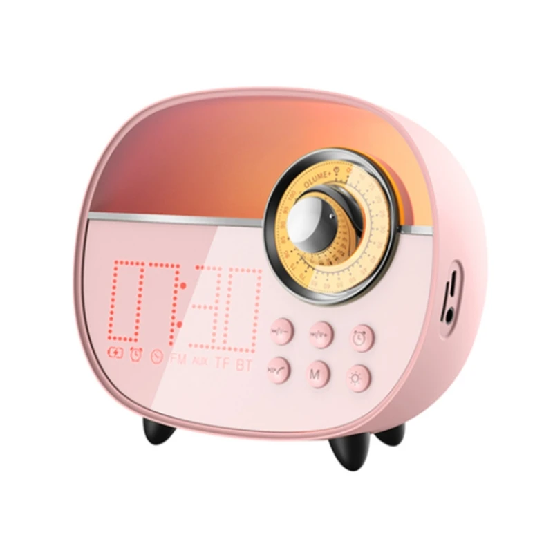 

Portable Mini Battery Powered Table Speakers Multifunctional as Alarm Clock Table Desk Phone Loudspeaker