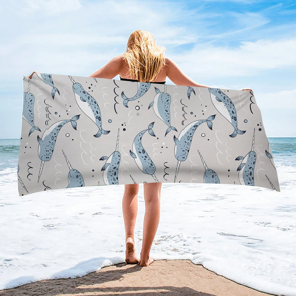 

New Beach Towel Bath Towel Household Towel Cute Cartoon Animal Print Personality Microfiber Yoga Mat Beach Sun Chair Blanket