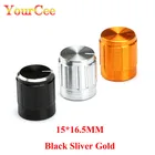 10 шт. профессиональная ручка потенциометра 15*16,5 мм вращающийся переключатель Регулировка громкости шляпа переключатели Крышки Серебряный черный золотой алюминиевый сплав