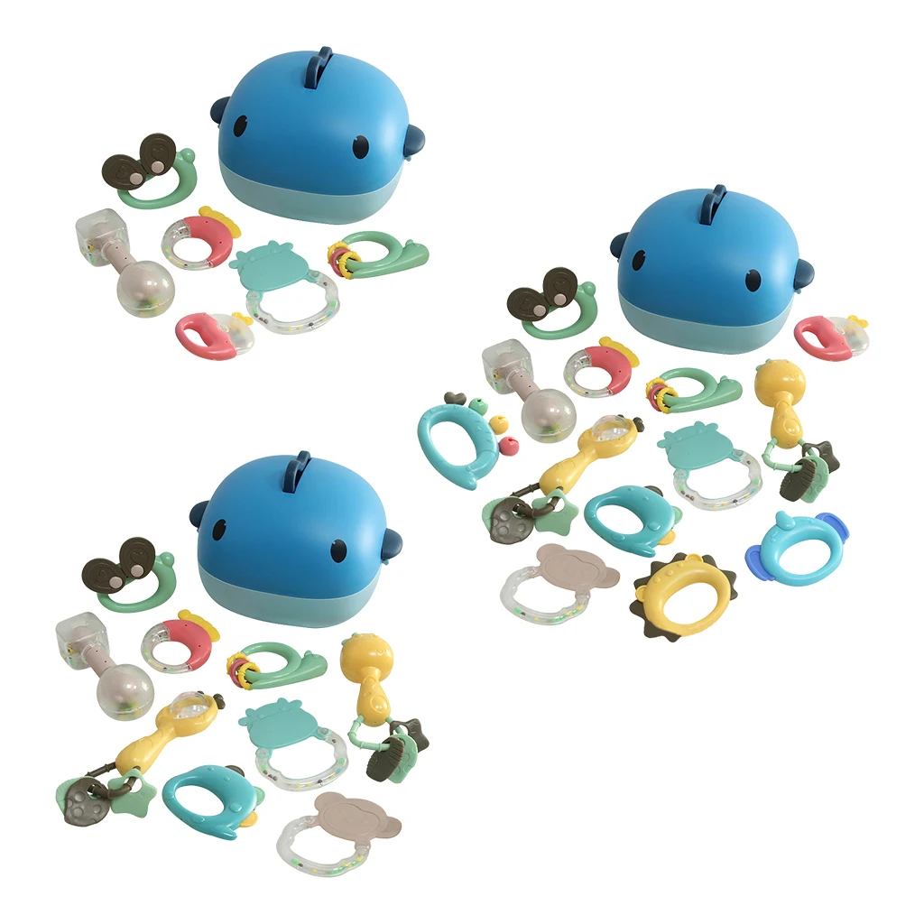 

Silicone Teether Rattle Shaking Bell Grab Rattles Teething Baby Shower Bath Development Toys for Newborn 0 Months+