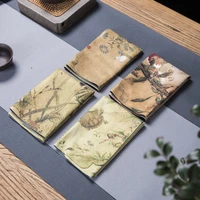 chinese velvet tea towel cloth high grade absorbent vintage tea napkins mat turtle lotus pattern desktop tea ceremony accessory