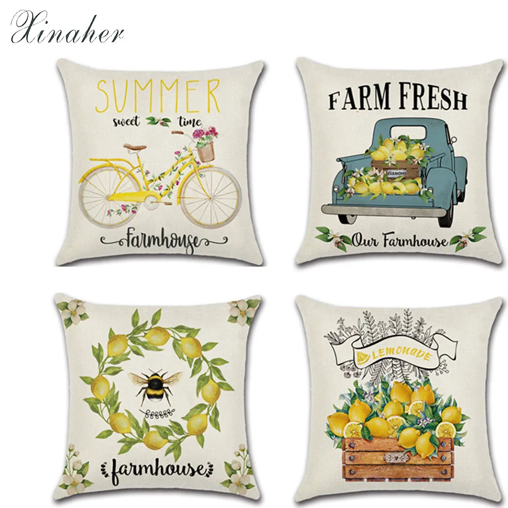 Чехол для подушки с изображением фермы урожая на День Благодарения чехол лимон