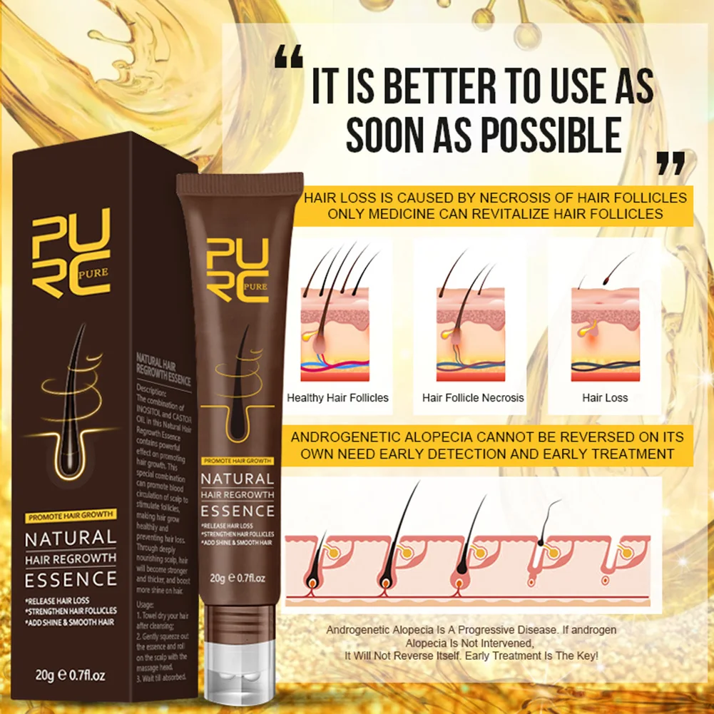 

Hair Growth Essence Oil Prevent Hair Loss and Dryness Hair Scalp Massage Roller Promote Regrowth for Men Women