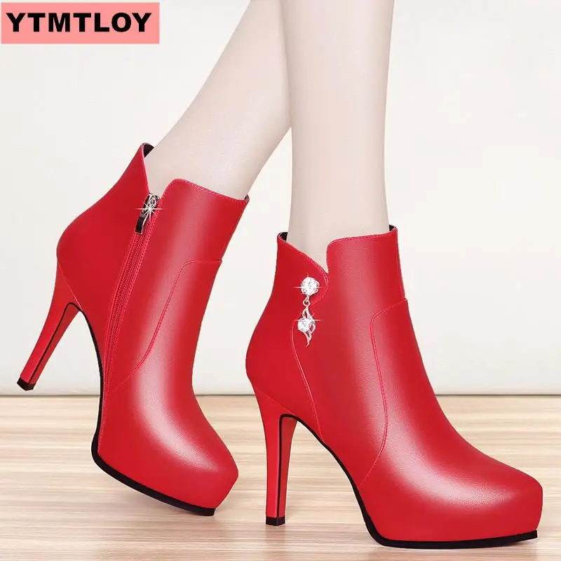 Женские ботинки Martin на очень высоком каблуке удобные платформе ботильоны