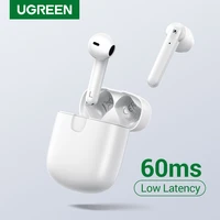 ugreen hitune t2 bluetooth 5 0 true wireless earbuds tws 4 mic stereo earphones gaming mode 60ms low latency wireless charging