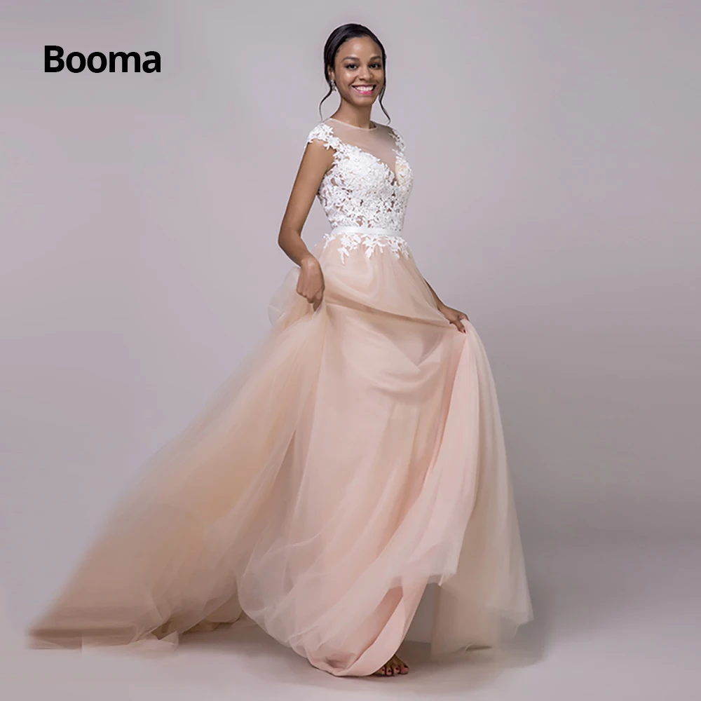 Booma элегантные кружевные свадебные платья 2020 с аппликациями мягкие тюлевые
