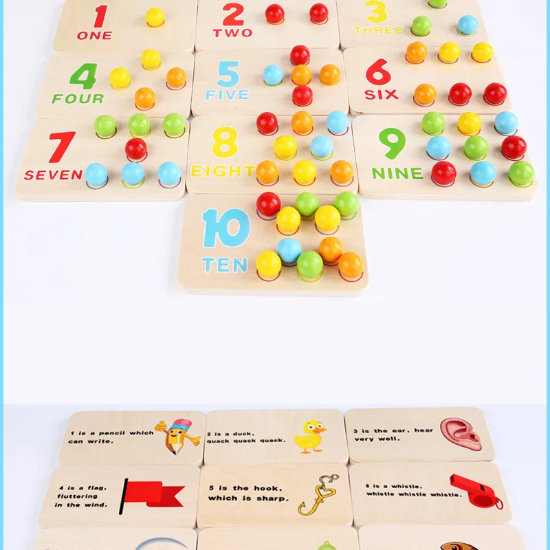 

Wooden Clip Beads Math Counting Number Sorting Matching Game Puzzle Toys Kids Toddler Montessori Education Learning Toys