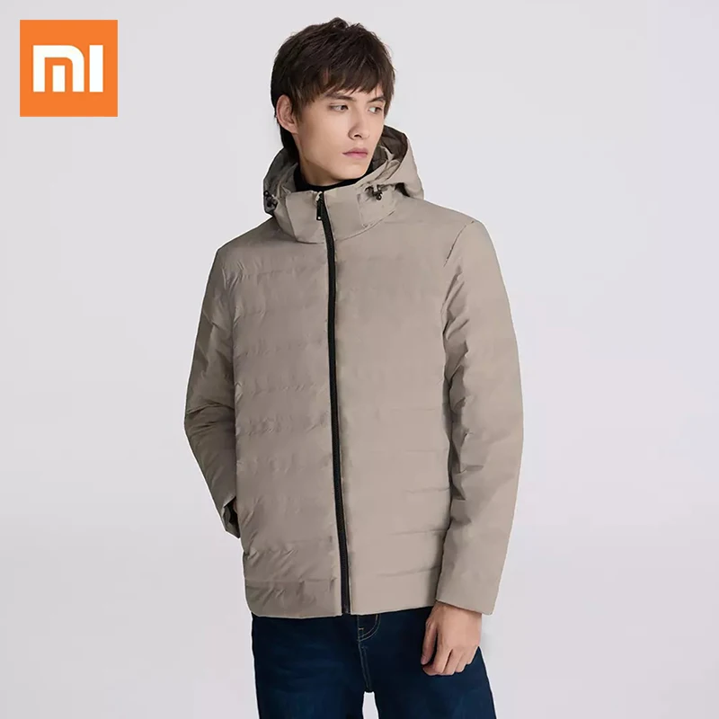 

Мужская теплая куртка на белом утином пуху, с капюшоном