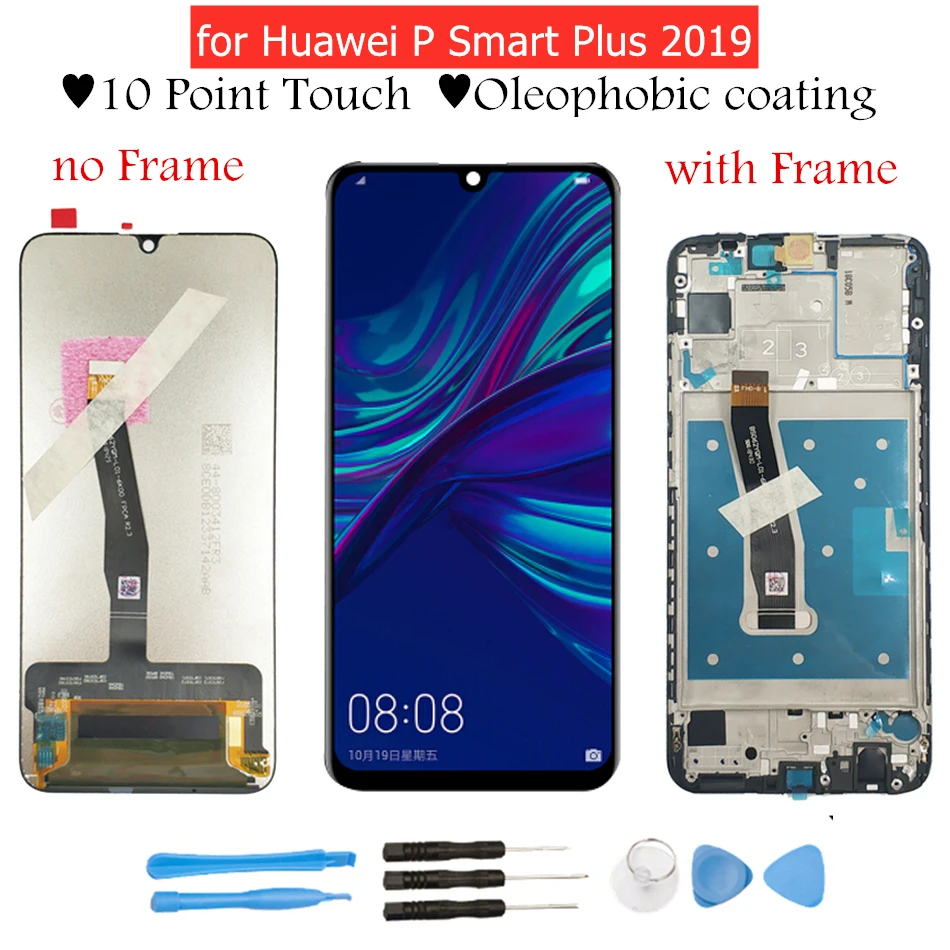 Для Huawei P Smart Plus 2019 ЖК дисплей с рамкой дигитайзер в сборе сенсорный экран Запасная