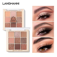 9 colors matte eyeshadow palette pigment waterproof earth color pearly shimmer glitter eyes makeup eyeshadow powder cosmetic
