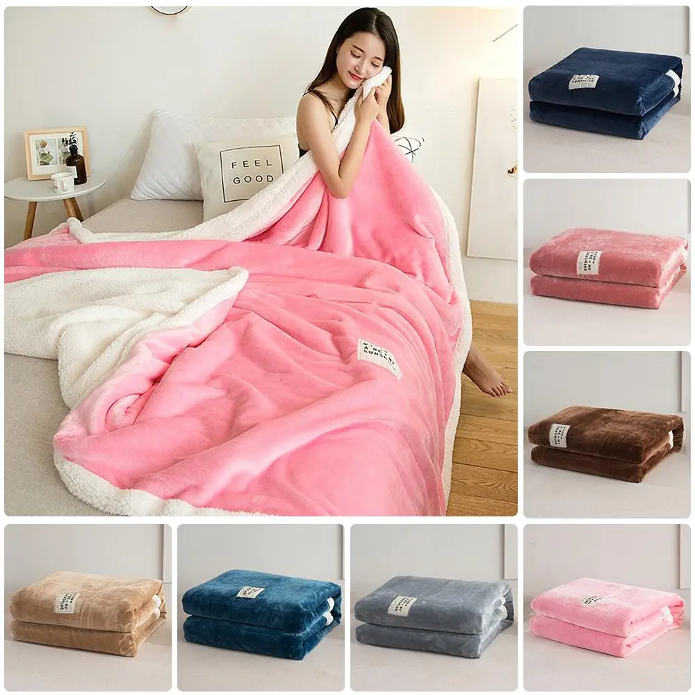 

30 Flannel Blanket Winter Double Lamb Cashmere Blanket Bed Sofa Warm Wool Blanket Sheet Bedspread Portable Travel Cover Blanket