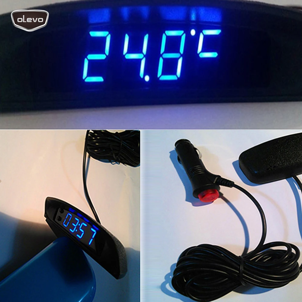 Автомобильные цифровые часы 3 в 1 автомобильные для приборной панели цифровой