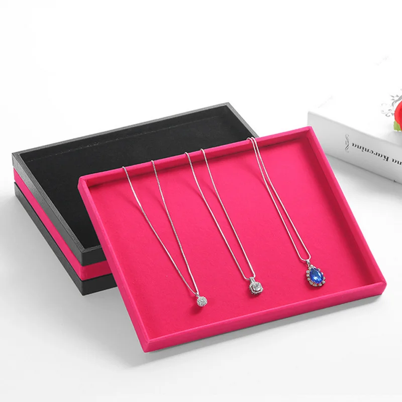

PU Frame Back Jewelry Shop Customers Selection Tray Jewellery Organizer Wedding Rings Display Earrings Box Case Necklaces Holder