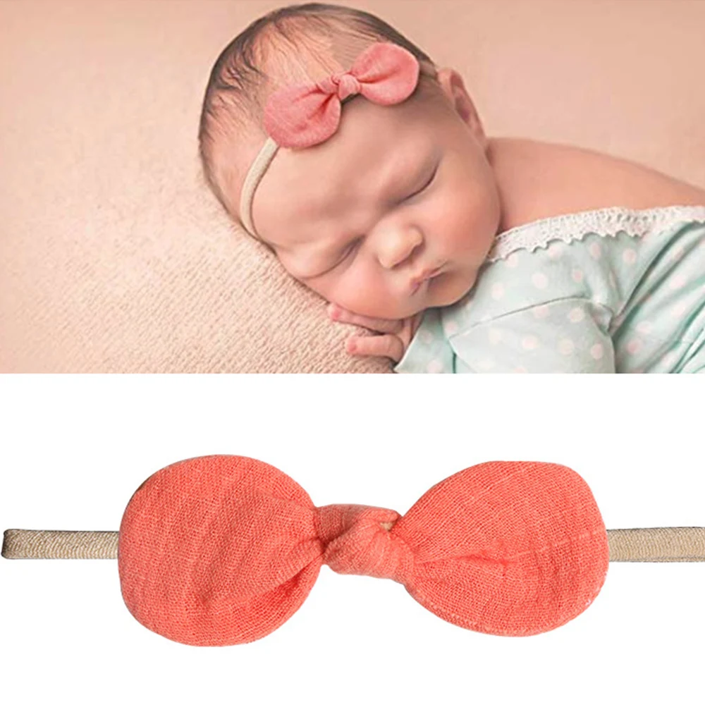 Diadema de tela con lazo para beb&eacute;, accesorios para el cabello, varios estilos, 10 colores, 1 unidad-5