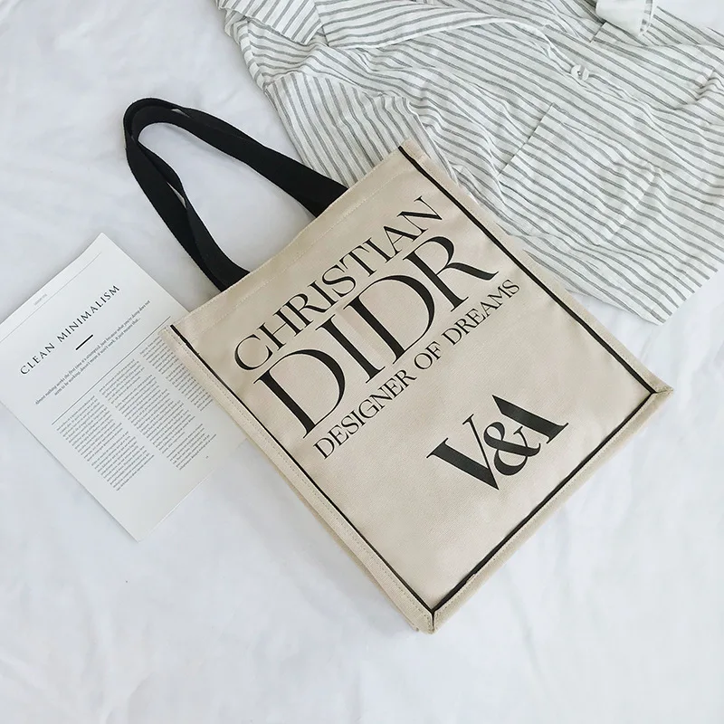

2021 Hot Sale Canvas Bag for Women New Fashion All Match Letter Prints Handbags Ladies Designer Handbags Sac Bandouliere Femme