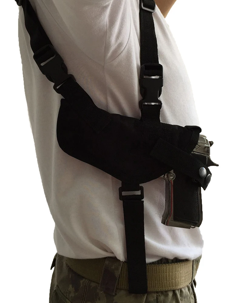 

Horizontal Tactical Shoulder Pistol Hand Holster With Double Mag Pouch Double Wooden Warehouse With Shoulder Bag